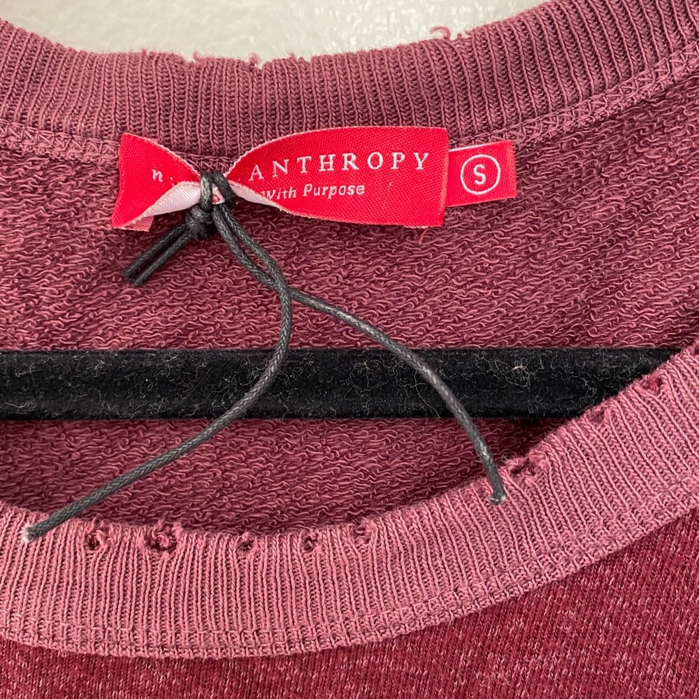 MAROON SWEATSHIRT WITH SIDE TIES. - Picture 3 of 3